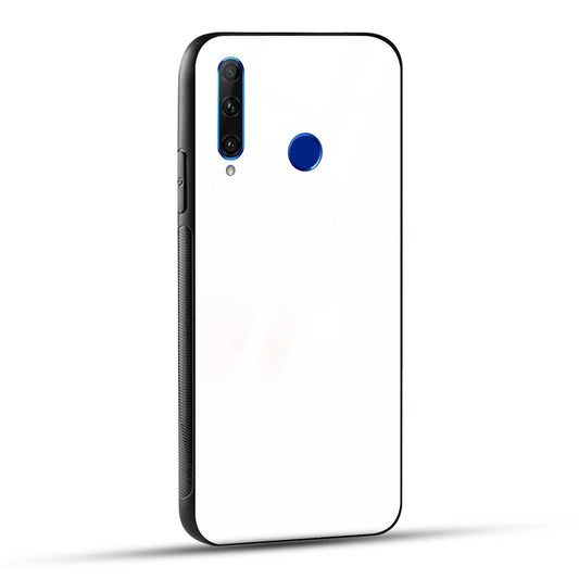 Honor 10i Back Cover Plain White Printed Glass Case