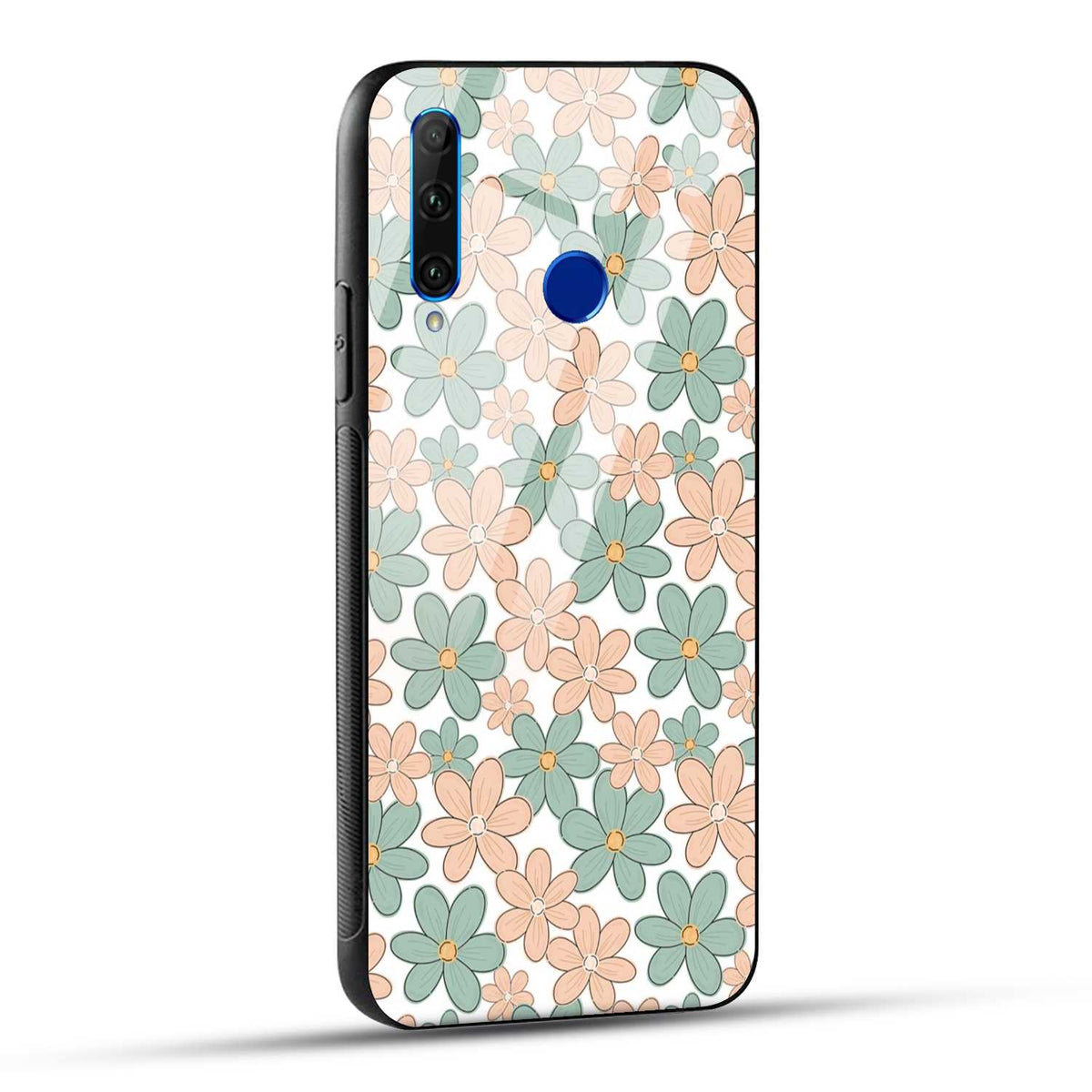 Honor 10i Back Cover Aesthetic Flowers Printed Glass Case