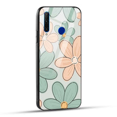 Honor 10i Back Cover Aesthetic Flower Printed Glass Case