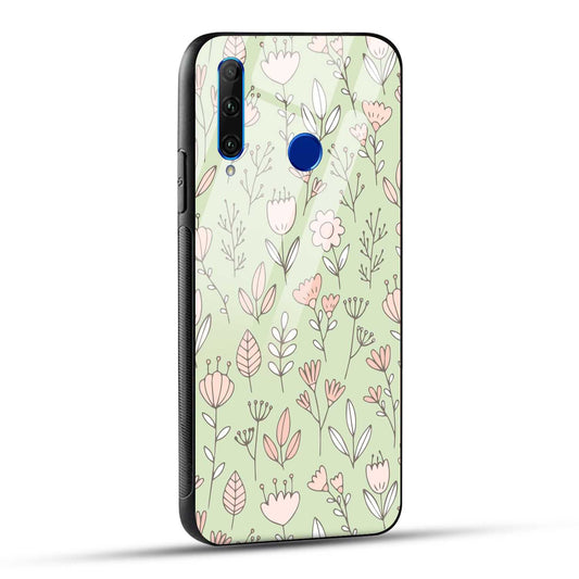 Honor 10i Back Cover Flower Art Printed Glass Case
