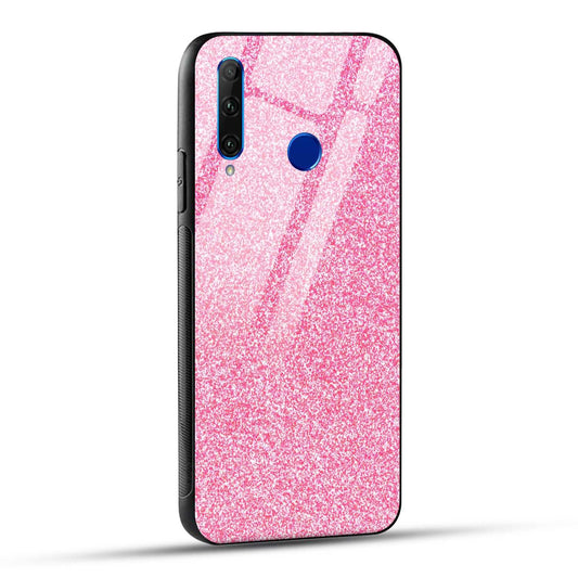 Honor 10i Back Cover Pink Glitter Printed Glass Case