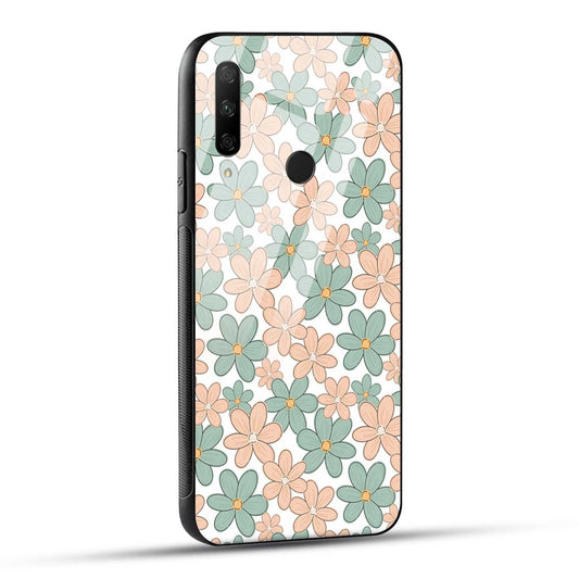 HONOR 9X Back Cover Aesthetic Flowers Printed Glass Case