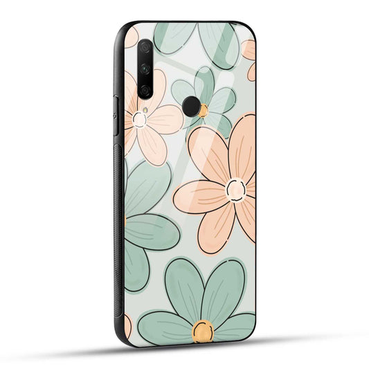 HONOR 9X Back Cover Aesthetic Flower Printed Glass Case