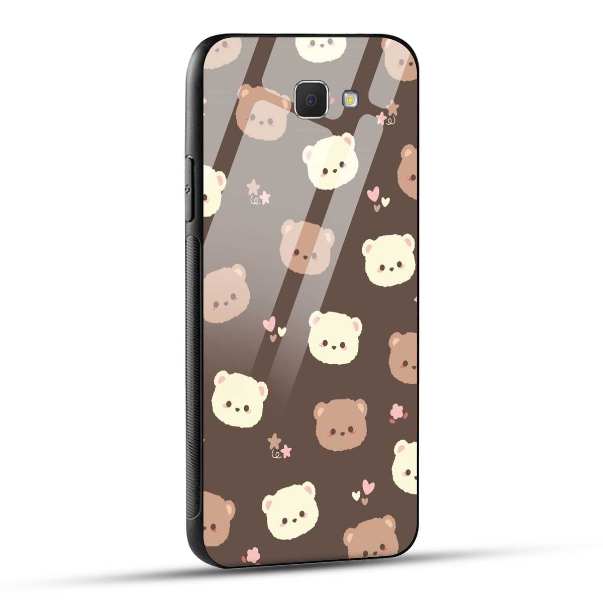 Samsung Galaxy J5 Prime Back Cover Brown Illustration Cute Bear Pattern Printed Glass Case