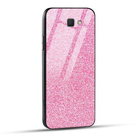 Samsung Galaxy J5 Prime Back Cover Pink Glitter Printed Glass Case