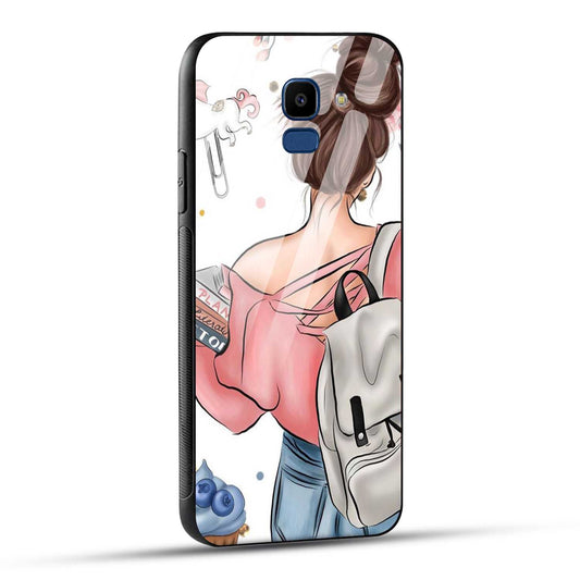 Samsung Galaxy J6 Back Cover Padhaku Girl Printed Glass Case