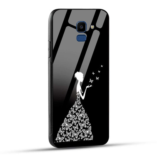 Samsung Galaxy J6 Back Cover Butterfly Girl Printed Glass Case