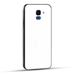 Samsung Galaxy J6 Back Cover Plain White Printed Glass Case