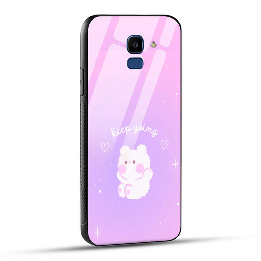 Samsung Galaxy J6 Back Cover Pink Purple Gradient Aesthetic Motivational Printed Glass Case