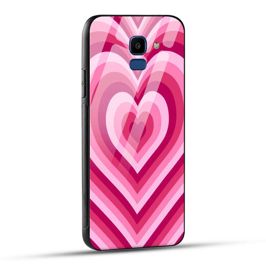 Samsung Galaxy J6 Back Cover Love Hearts Printed Glass Case