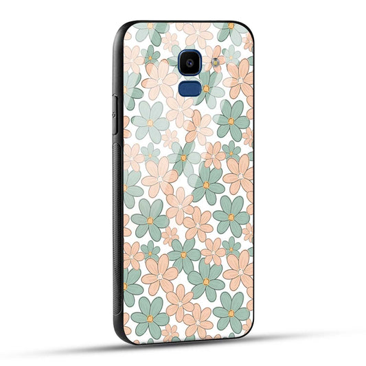 Samsung Galaxy J6 Back Cover Aesthetic Flowers Printed Glass Case