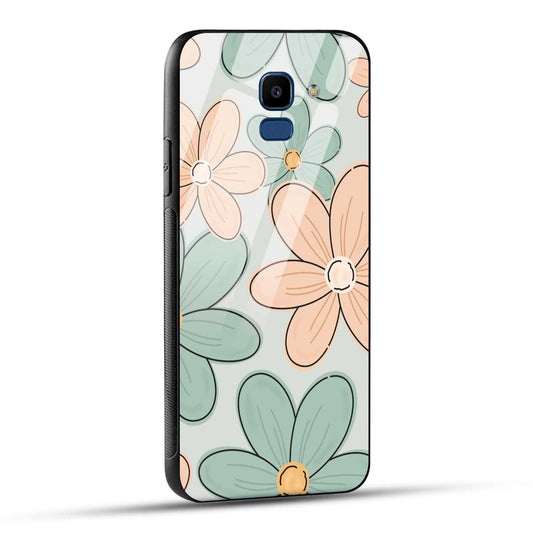 Samsung Galaxy J6 Back Cover Aesthetic Flower Printed Glass Case