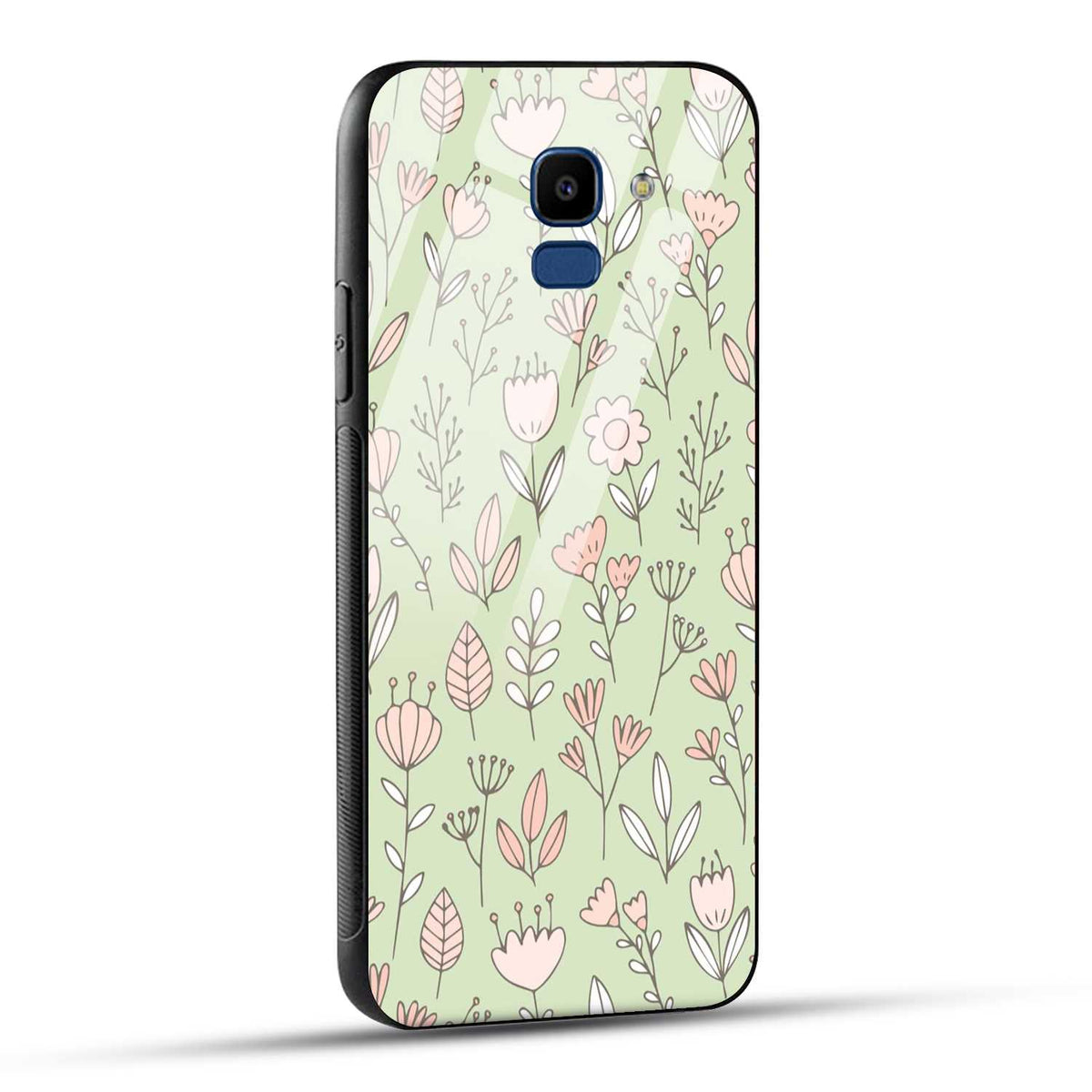 Samsung Galaxy J6 Back Cover Flower Art Printed Glass Case