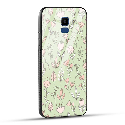 Samsung Galaxy J6 Back Cover Flower Art Printed Glass Case