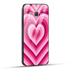 Samsung Galaxy J7 2015 Back Cover Love Hearts Printed Glass Case