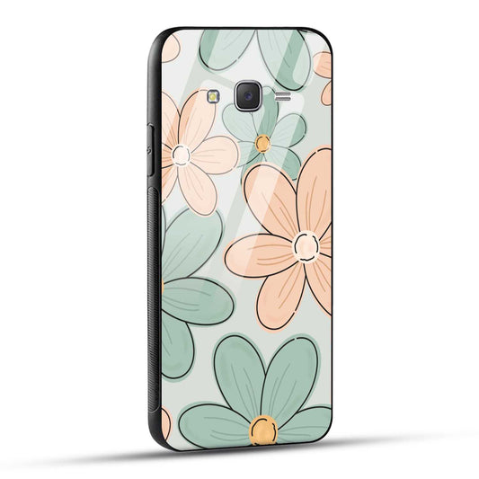 Samsung Galaxy J7 2015 Back Cover Aesthetic Flower Printed Glass Case