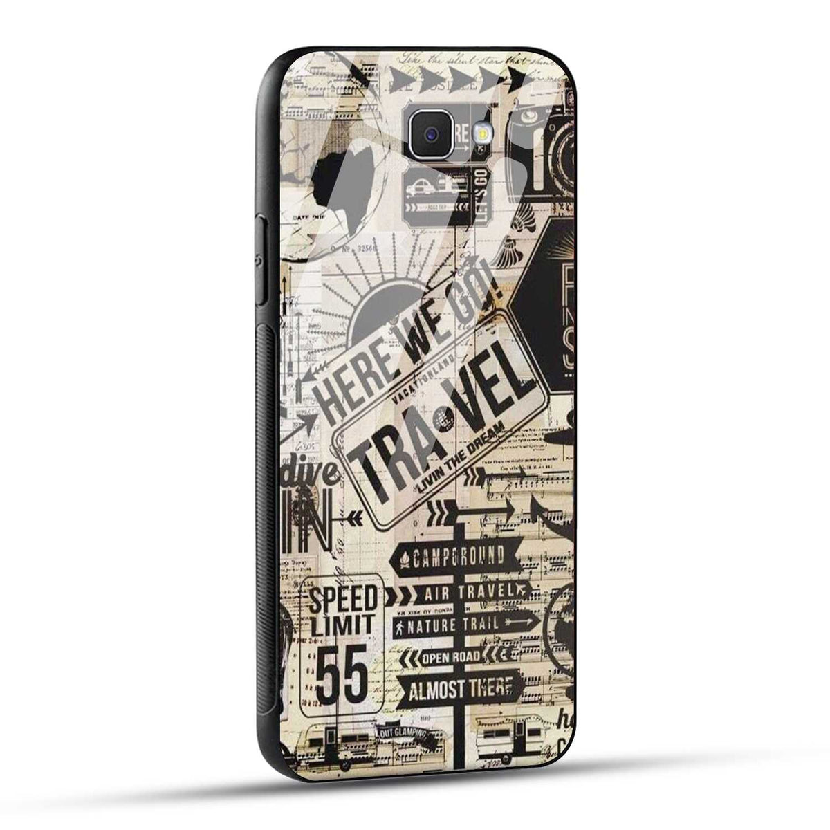 Samsung Galaxy J7 Prime Back Cover Here We Go Travel Printed Glass Case