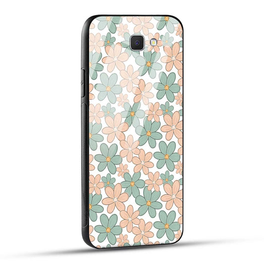 Samsung Galaxy J7 Prime Back Cover Aesthetic Flowers Printed Glass Case