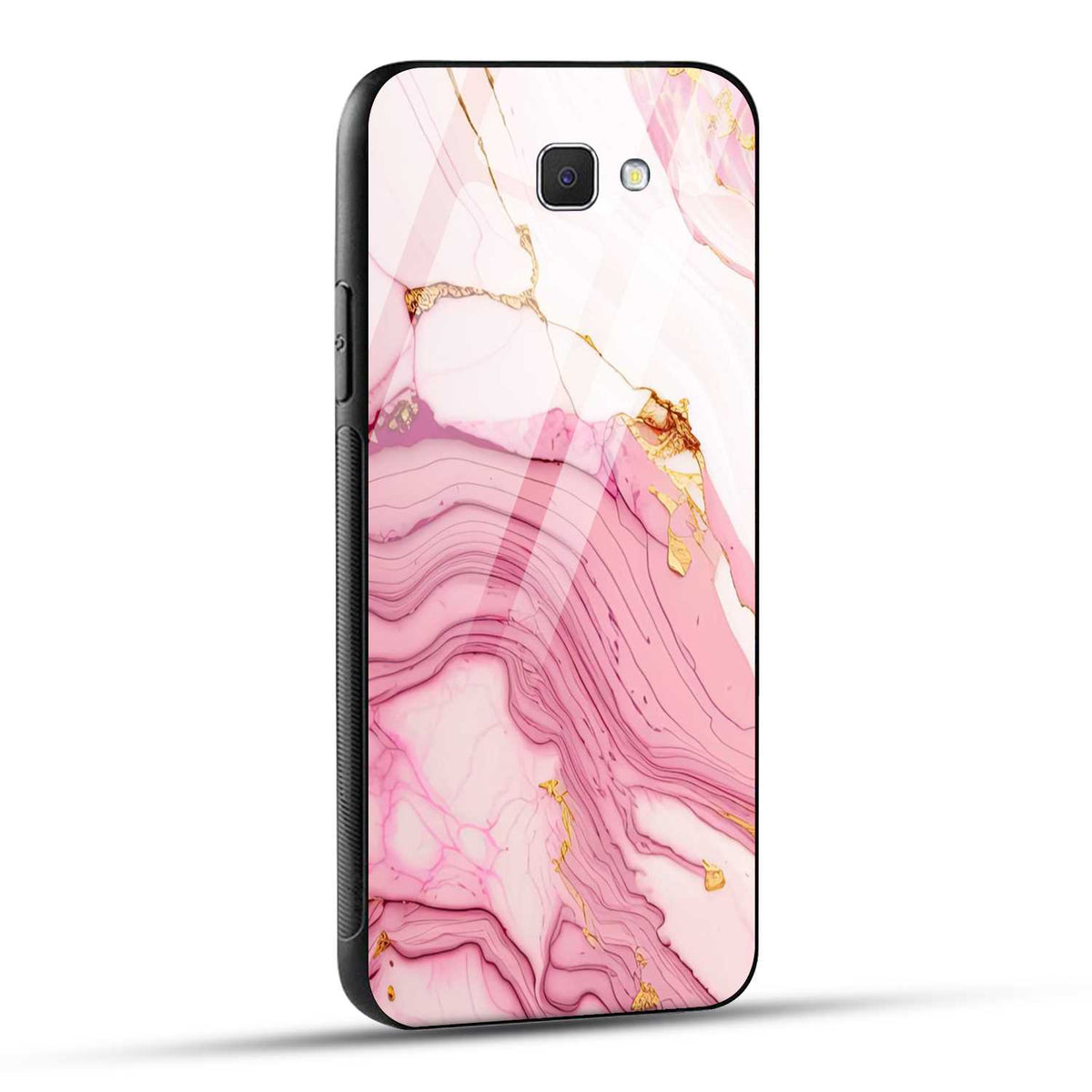 Samsung Galaxy J7 Prime Back Cover Pink Marble Printed Glass Case