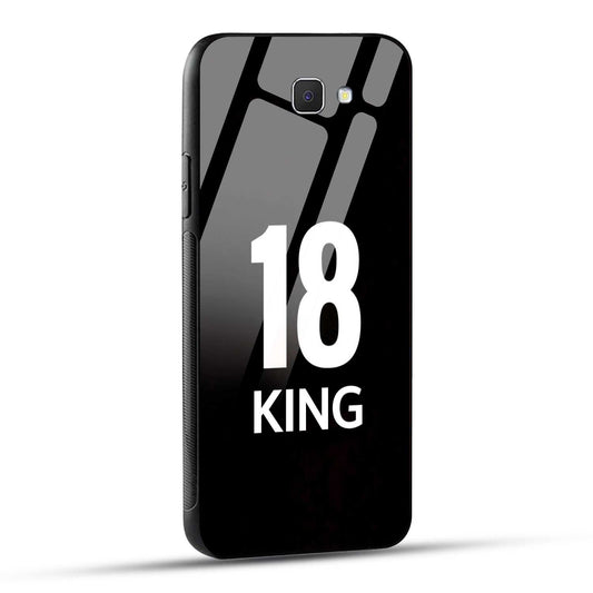 Samsung Galaxy J7 Prime / Samsung Galaxy On Nxt King number 18 Printed Glass Case