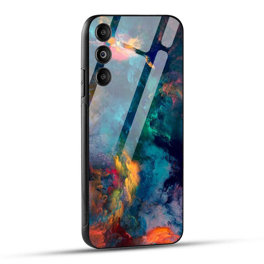 Samsung Galaxy M14 5G Back Cover Abstract Color Printed Glass Case