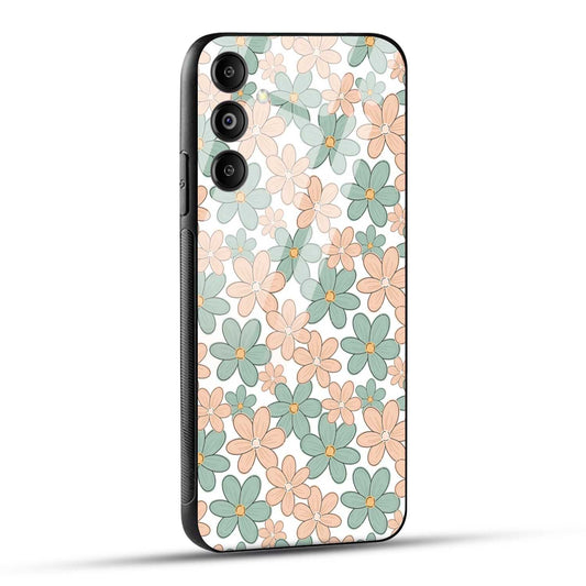 Samsung Galaxy M14 5G Back Cover Aesthetic Flowers Printed Glass Case
