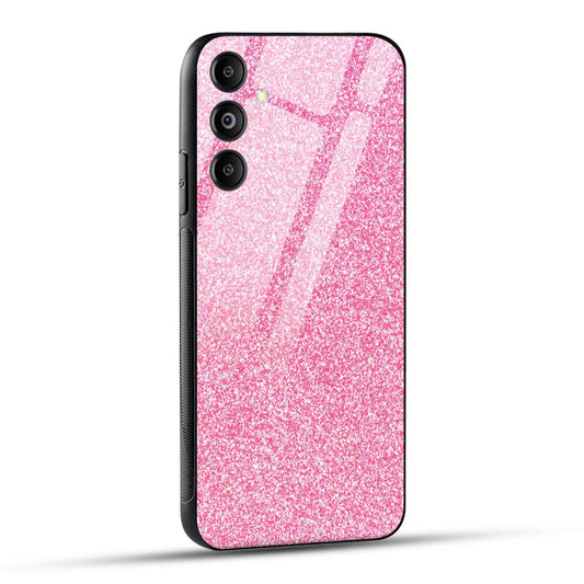 Samsung Galaxy M14 5G Back Cover Pink Glitter Printed Glass Case