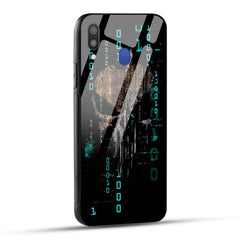 Samsung Galaxy M20 Back Cover Hacker Printed Glass Case