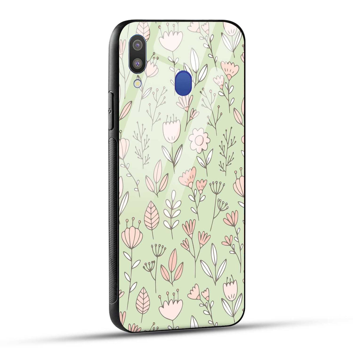 Samsung Galaxy M20 Back Cover Flower Art Printed Glass Case