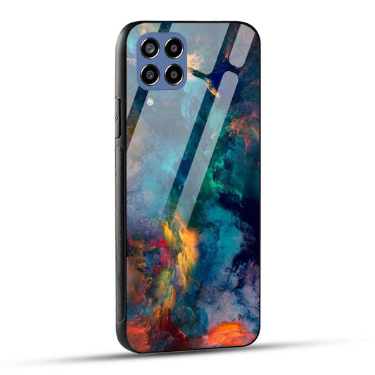 Samsung Galaxy M33 5G Back Cover Abstract Color Printed Glass Case