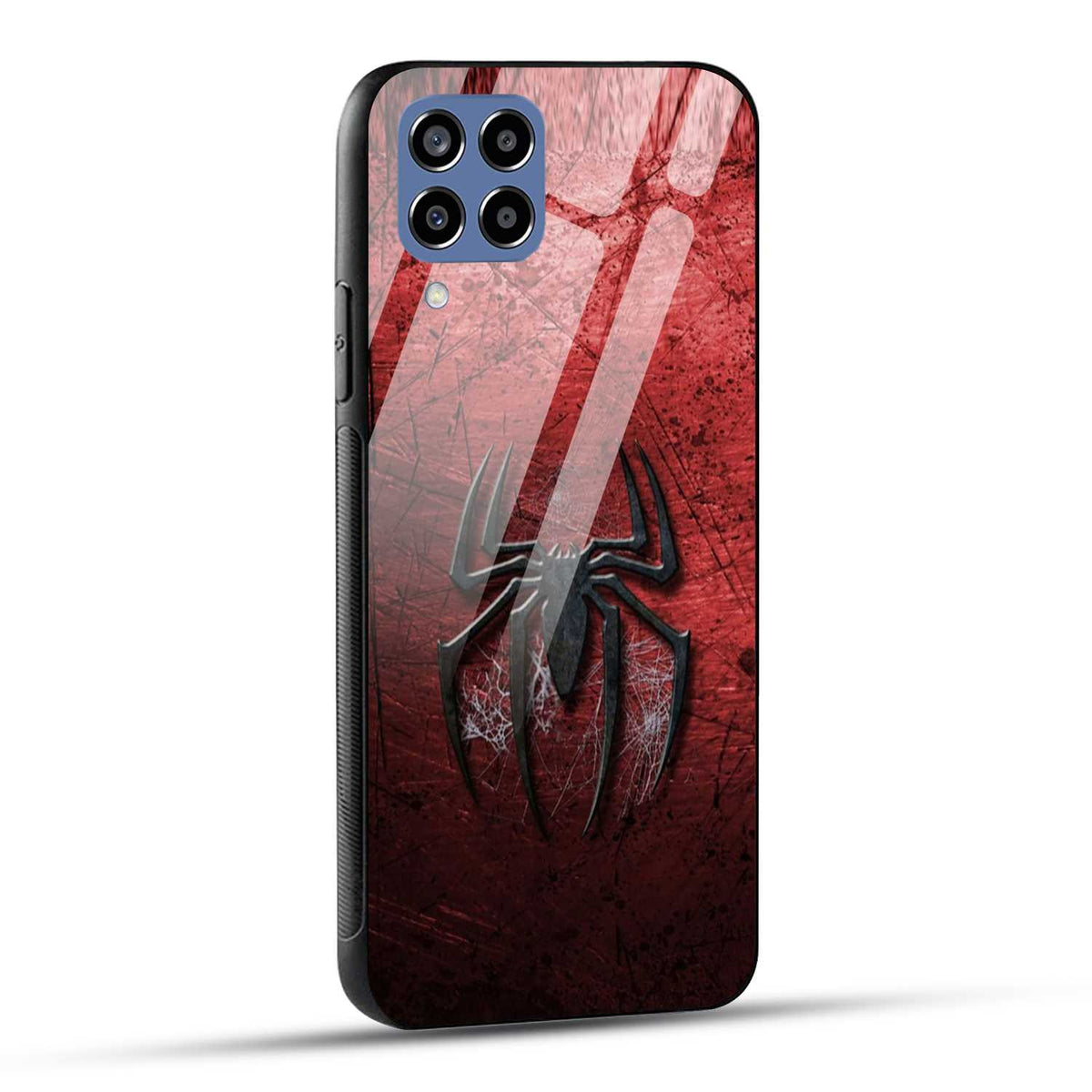 Samsung Galaxy M33 5G Back Cover Red Spider Printed Glass Case