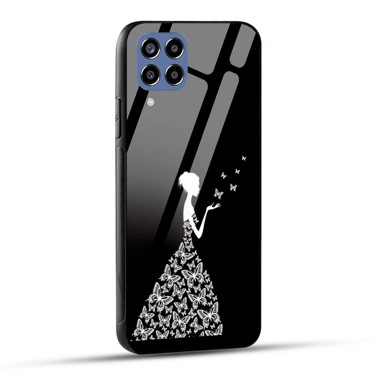 Samsung Galaxy M33 5G Back Cover Butterfly Girl Printed Glass Case