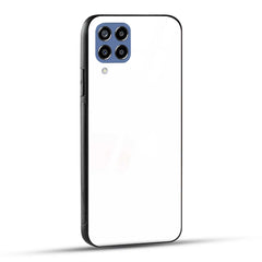 Samsung Galaxy M33 5G Back Cover Plain White Printed Glass Case