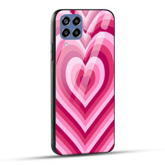 Samsung Galaxy M33 5G Back Cover Love Hearts Printed Glass Case
