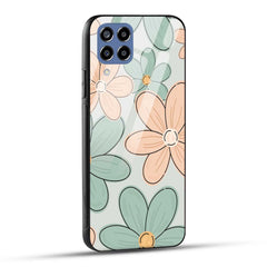 Samsung Galaxy M33 5G Back Cover Aesthetic Flower Printed Glass Case