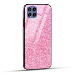 Samsung Galaxy M33 5G Back Cover Pink Glitter Printed Glass Case