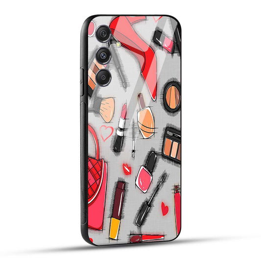 Samsung Galaxy S23 FE 5G Girl Make Up Printed Glass Case