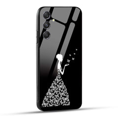 Samsung Galaxy M34 5G Back Cover Butterfly Girl Printed Glass Case