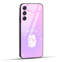 Samsung Galaxy M34 5G Back Cover Pink Purple Gradient Aesthetic Motivational Printed Glass Case