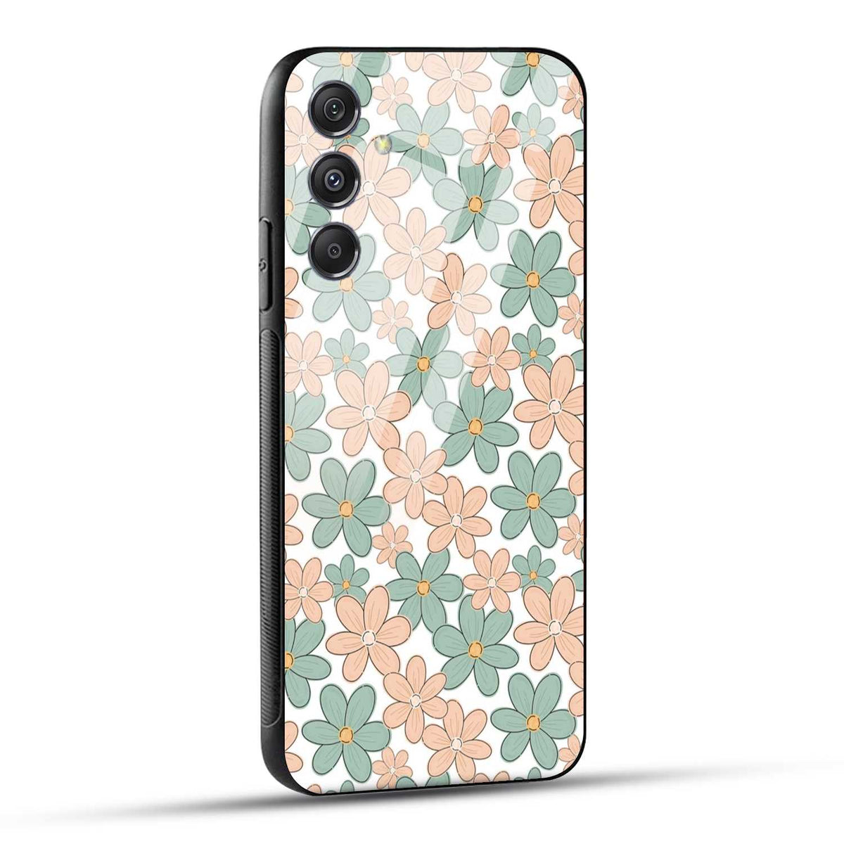 Samsung Galaxy M34 5G Back Cover Aesthetic Flowers Printed Glass Case
