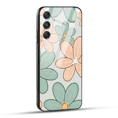Samsung Galaxy M34 5G Back Cover Aesthetic Flower Printed Glass Case