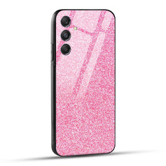 Samsung Galaxy M34 5G Back Cover Pink Glitter Printed Glass Case
