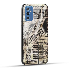 Samsung Galaxy M52 5G Back Cover Here We Go Travel Printed Glass Case