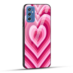 Samsung Galaxy M52 5G Back Cover Love Hearts Printed Glass Case