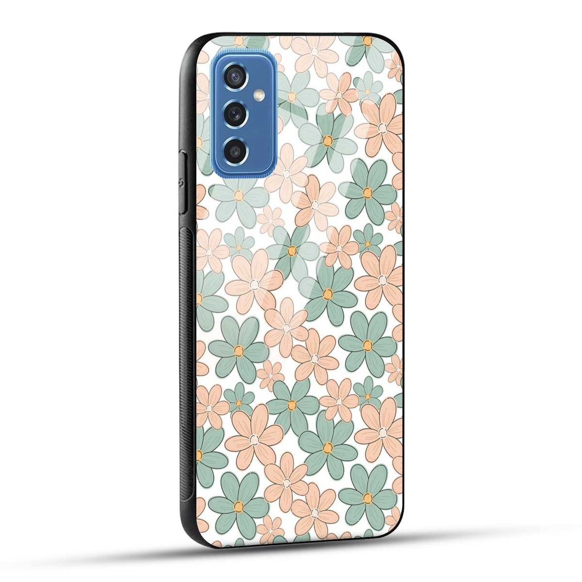 Samsung Galaxy M52 5G Back Cover Aesthetic Flowers Printed Glass Case