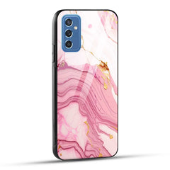 Samsung Galaxy M52 5G Back Cover Pink Marble Printed Glass Case