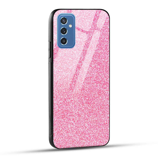 Samsung Galaxy M52 5G Back Cover Pink Glitter Printed Glass Case