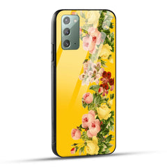 Samsung Galaxy Note 20 Back Cover Yellow Flowers Printed Glass Case