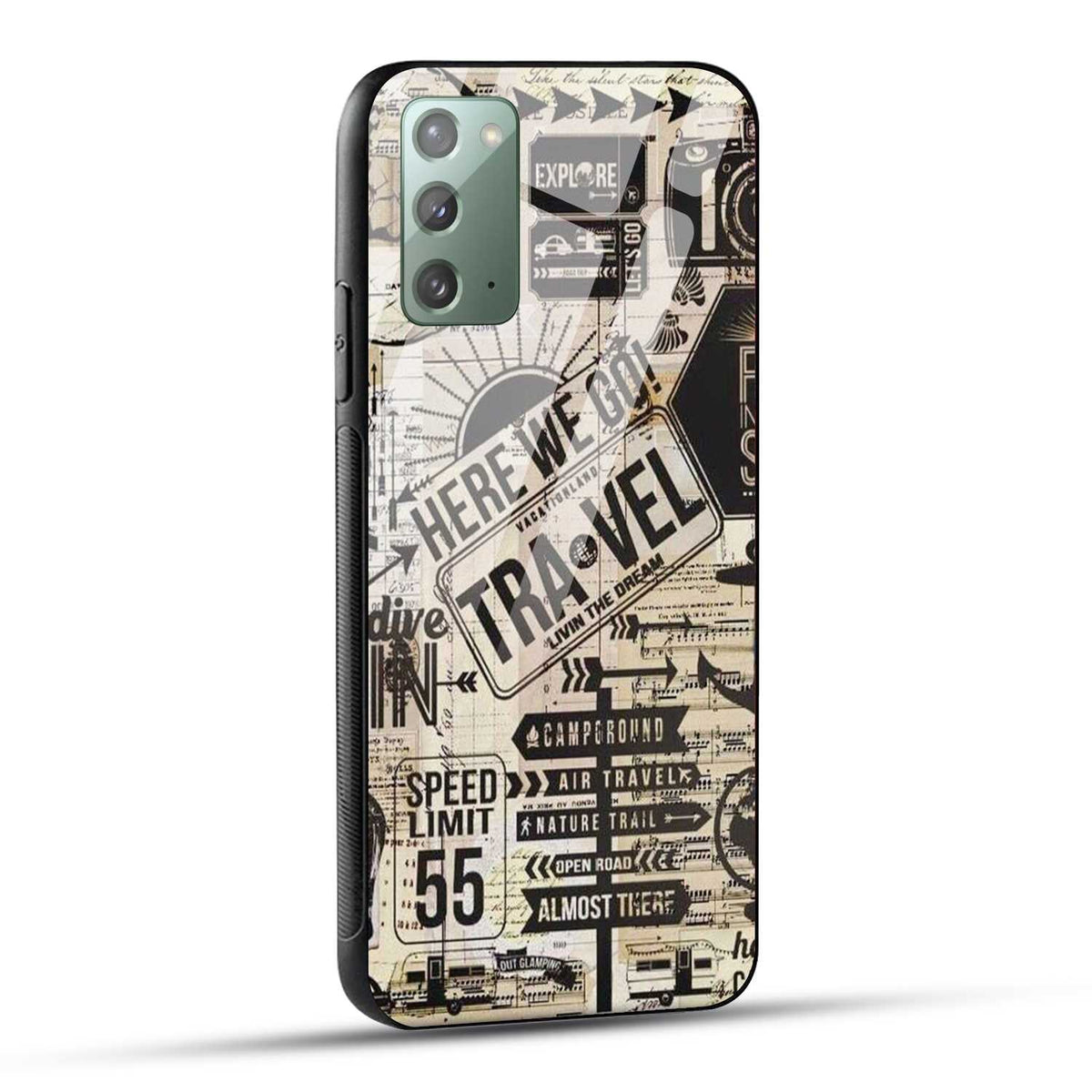 Samsung Galaxy Note 20 Back Cover Here We Go Travel Printed Glass Case