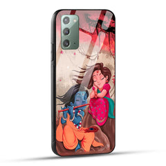 Samsung Galaxy Note 20 Back Cover Lord Krishna with His Flute & Radha Printed Glass Case